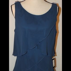 SLNY SL Fashions Mid Teal Cocktail Dinner Dress 14